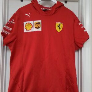 Pre-Owned Puma SCUDERIA FERRARI Hoodie Cut Off Sleeves XL